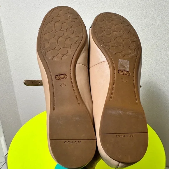 Coach Black and Tan Flats with Cap-Toe Design - Picture 5 of 5